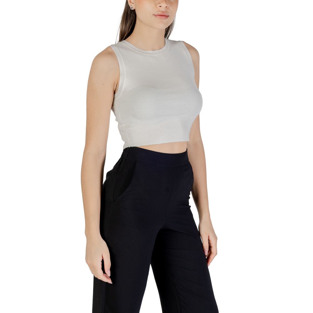 Jacqueline De Yong White Viscose Tank Tops