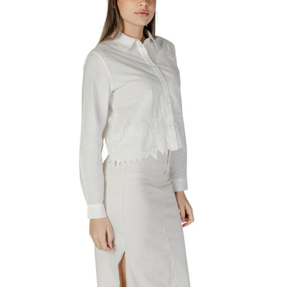 Jacqueline De Yong White Cotton Blouse