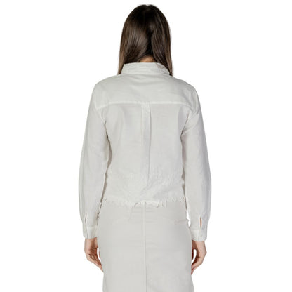 Jacqueline De Yong White Cotton Blouse