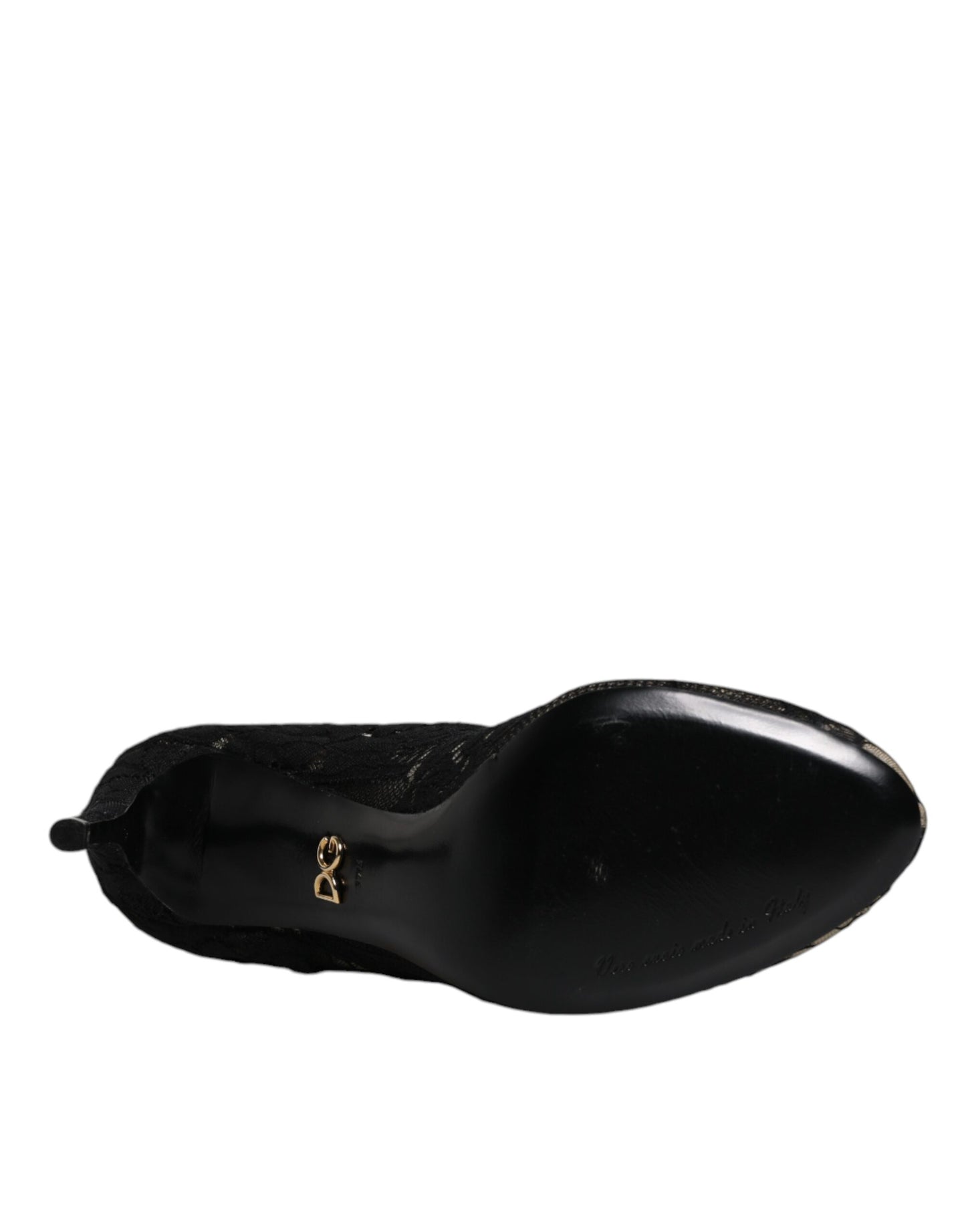 Bottes mi-mollet Dolce & Gabbana noires en dentelle extensible