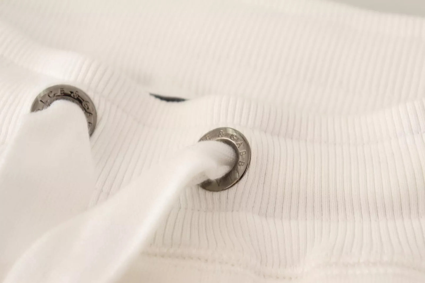 Dolce & Gabbana Pantalón de chándal de algodón blanco con parche del logo