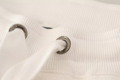 Dolce & Gabbana Pantalón de chándal de algodón blanco con parche del logo