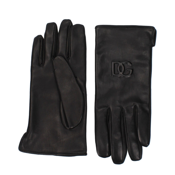 Gants en cuir noirs Dolce & Gabbana
