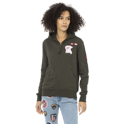 Mr&Mrs Italy Green Cotton Women Hoodie