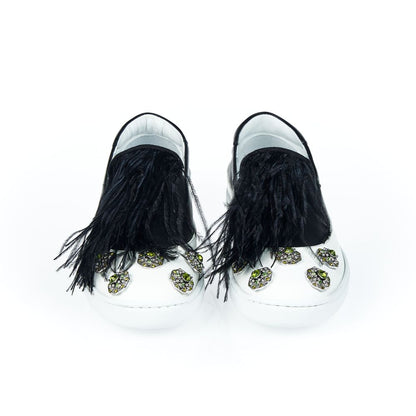 Mr&Mrs Italy Black Leather Women Slip-On Shoe