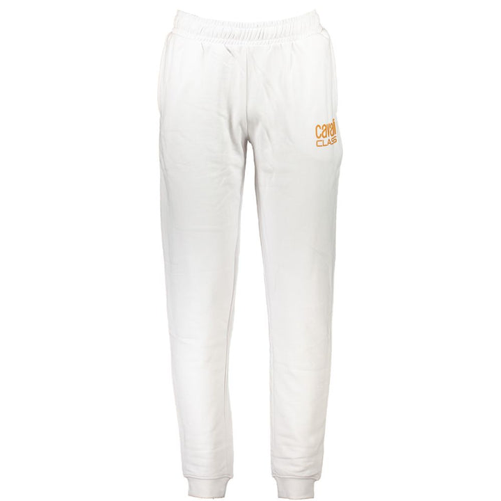 Cavalli Class Bianco Cotton Men Hoodie