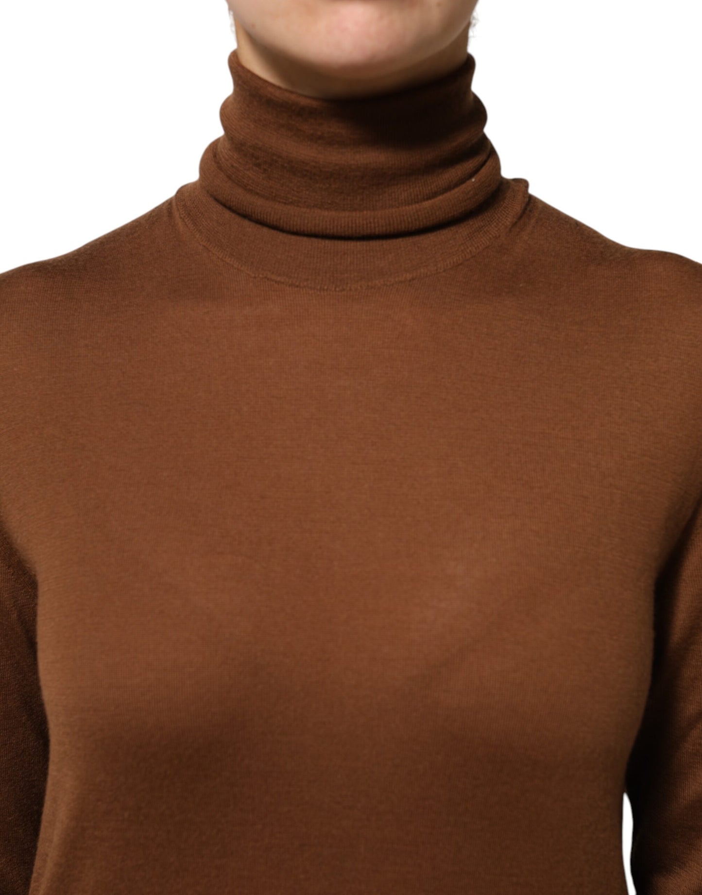 Suéter de cuello alto de cachemir marrón de Dolce & Gabbana