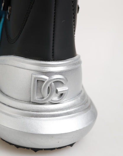 Dolce & Gabbana Botas de Hombre con Cordones Azules Sobre la Rodilla