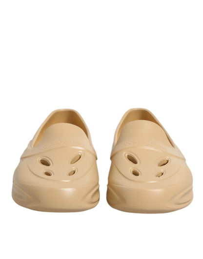 Chaussures baskets basses en caoutchouc beige Dolce & Gabbana