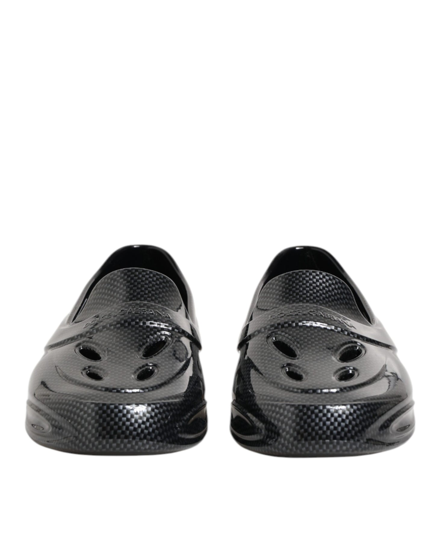 Dolce & Gabbana Claquettes en Caoutchouc Noir Baskets Basses
