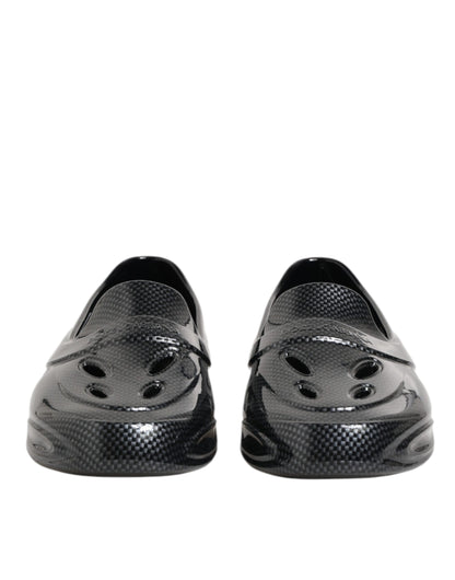 Dolce & Gabbana Claquettes en Caoutchouc Noir Baskets Basses