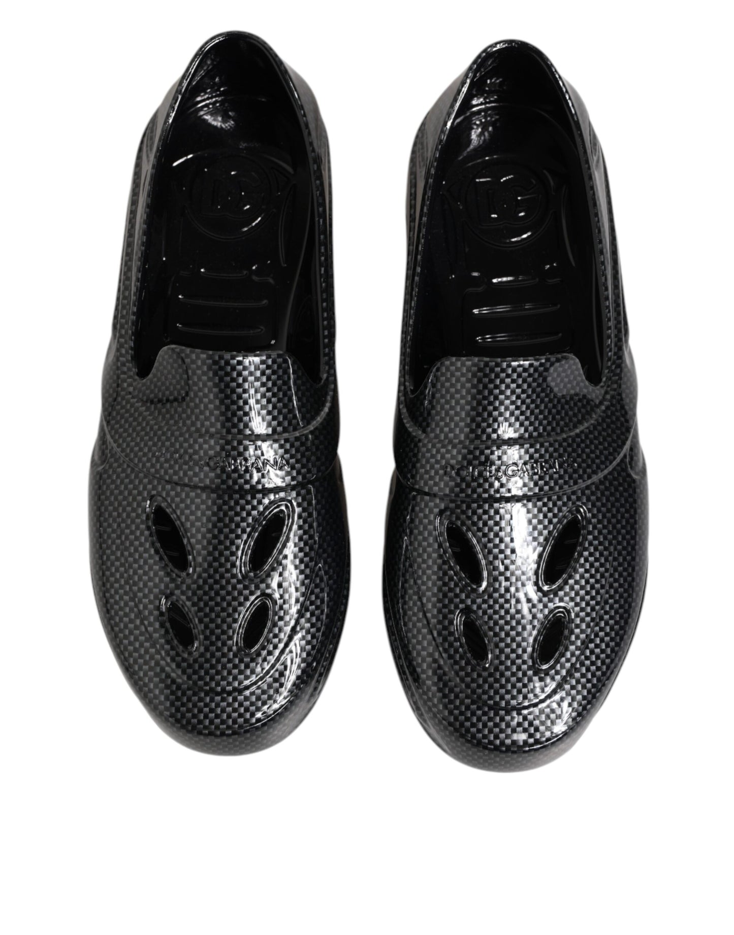 Dolce & Gabbana Claquettes en Caoutchouc Noir Baskets Basses