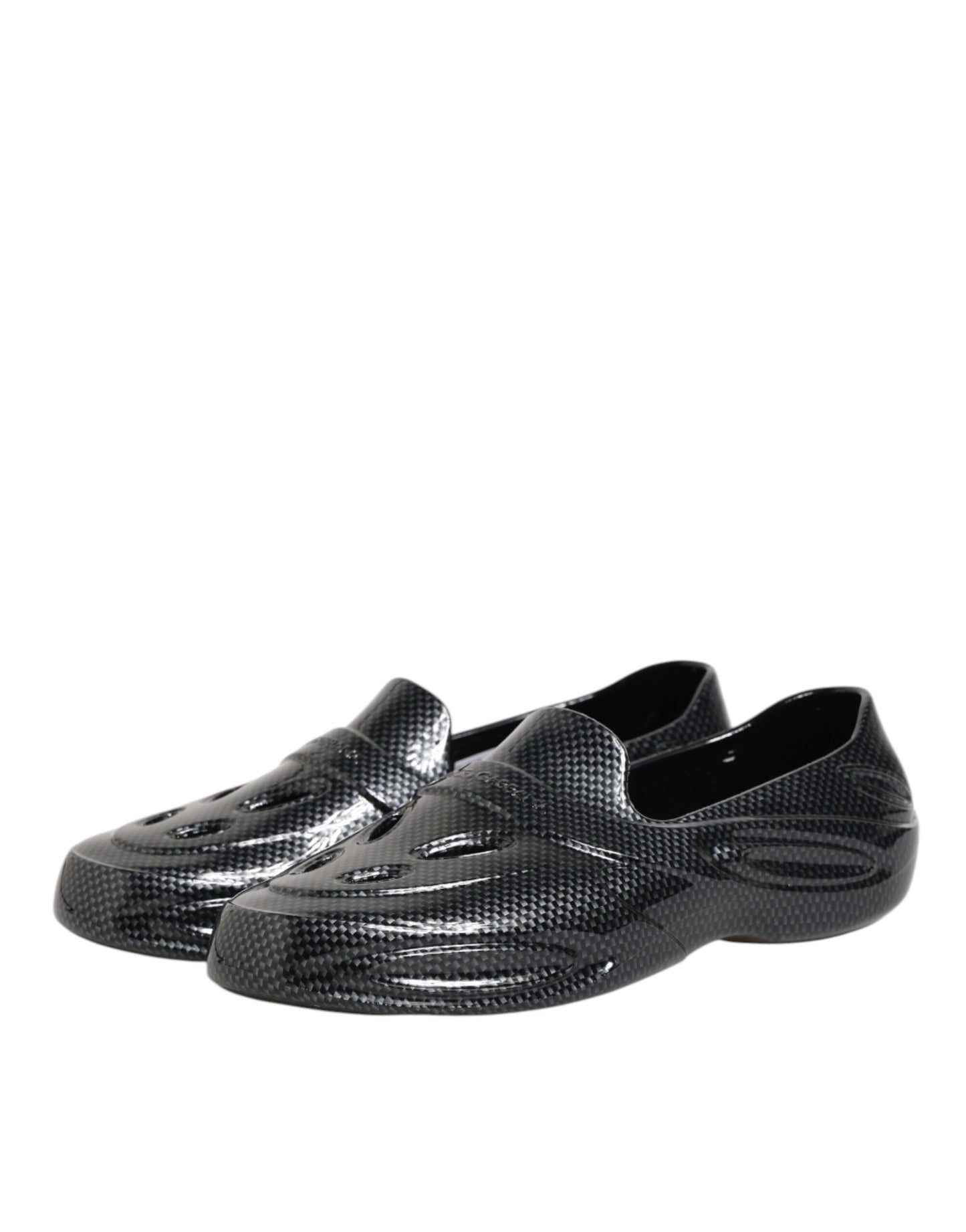 Dolce & Gabbana Claquettes en Caoutchouc Noir Baskets Basses