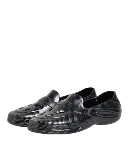 Dolce & Gabbana Claquettes en Caoutchouc Noir Baskets Basses