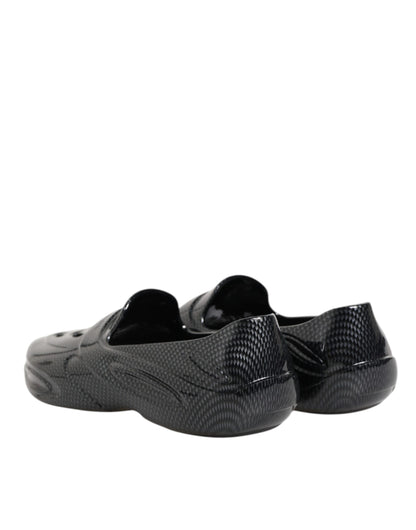 Dolce & Gabbana Claquettes en Caoutchouc Noir Baskets Basses