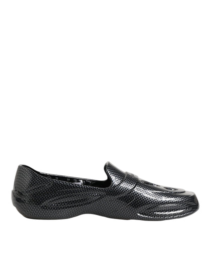 Dolce & Gabbana Claquettes en Caoutchouc Noir Baskets Basses