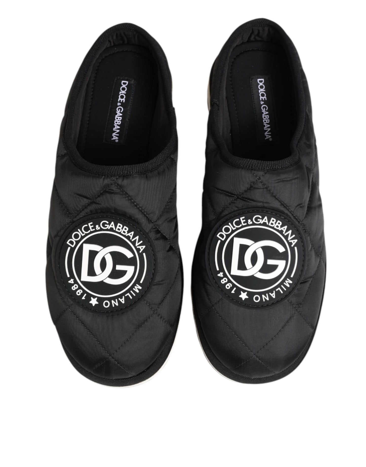 Chaussures Baskets Basses à Enfiler en Nylon Noir Dolce & Gabbana