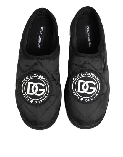 Chaussures Baskets Basses à Enfiler en Nylon Noir Dolce & Gabbana