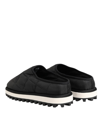 Chaussures Baskets Basses à Enfiler en Nylon Noir Dolce & Gabbana