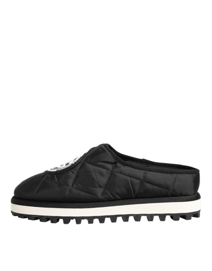 Chaussures Baskets Basses à Enfiler en Nylon Noir Dolce & Gabbana