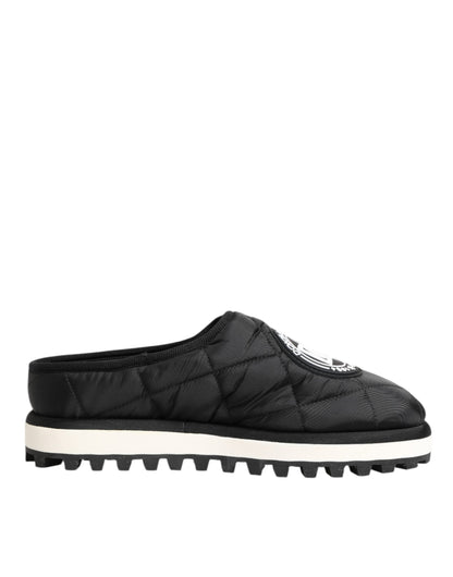 Chaussures Baskets Basses à Enfiler en Nylon Noir Dolce & Gabbana