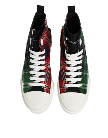 Dolce & Gabbana Multicolor Cotton High Top Men Sneakers Shoes