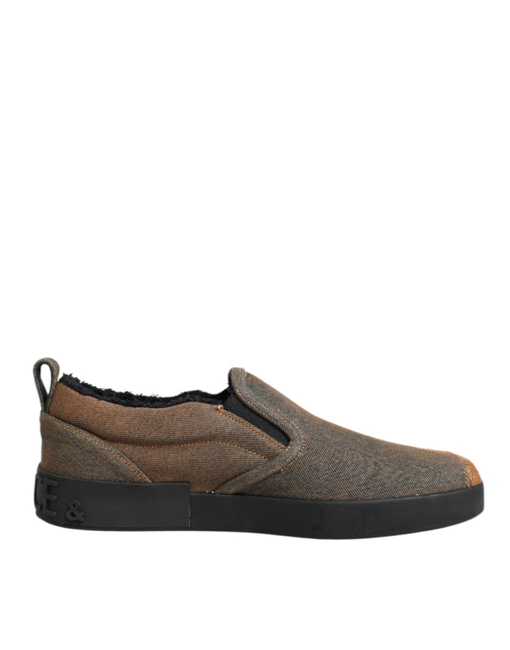 Zapatillas Dolce & Gabbana Bajas sin Cordones de Algodón Marrón