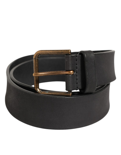 Ceinture classique homme Dolce & Gabbana en cuir noir à boucle métallique
