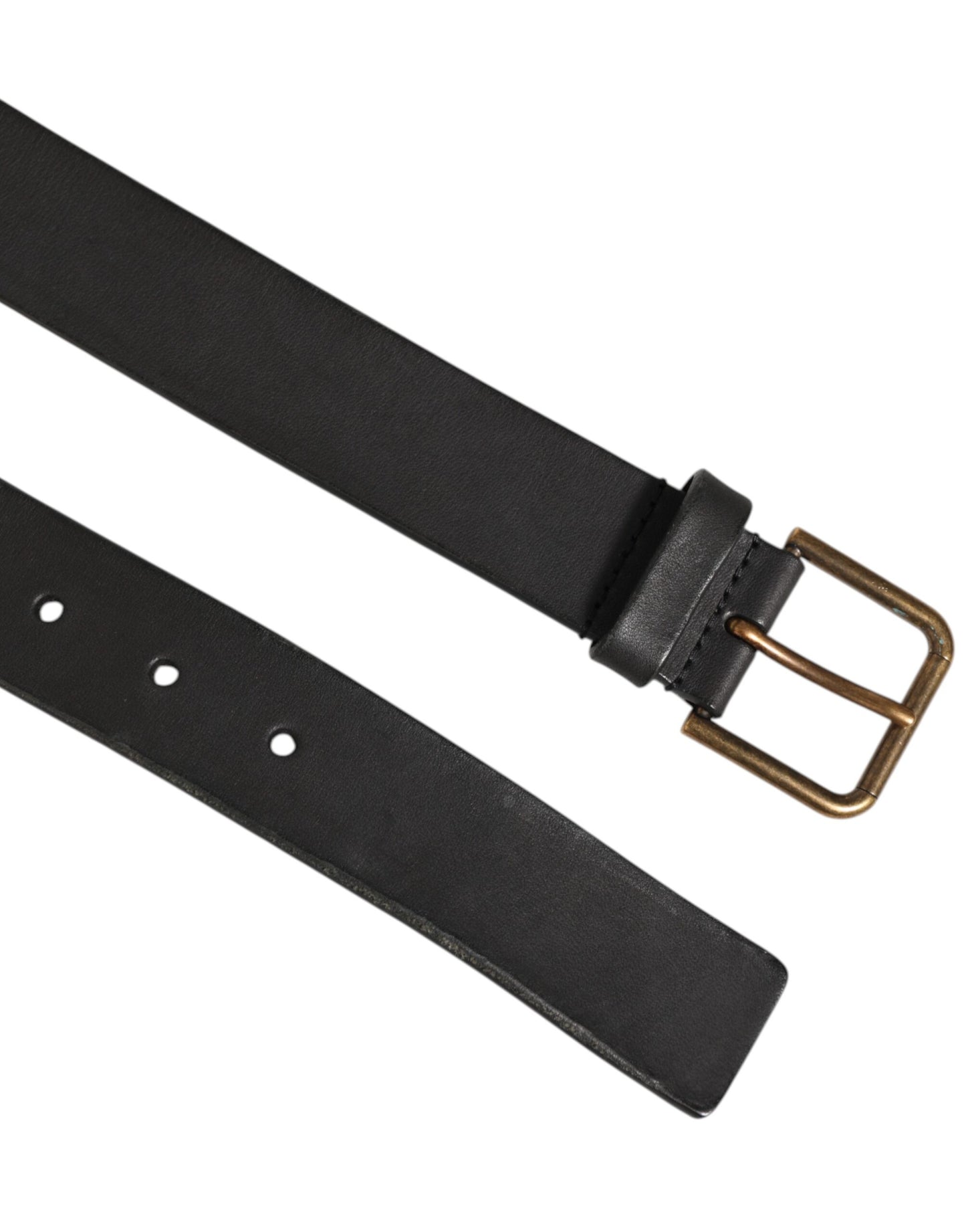 Ceinture classique homme Dolce & Gabbana en cuir noir à boucle métallique