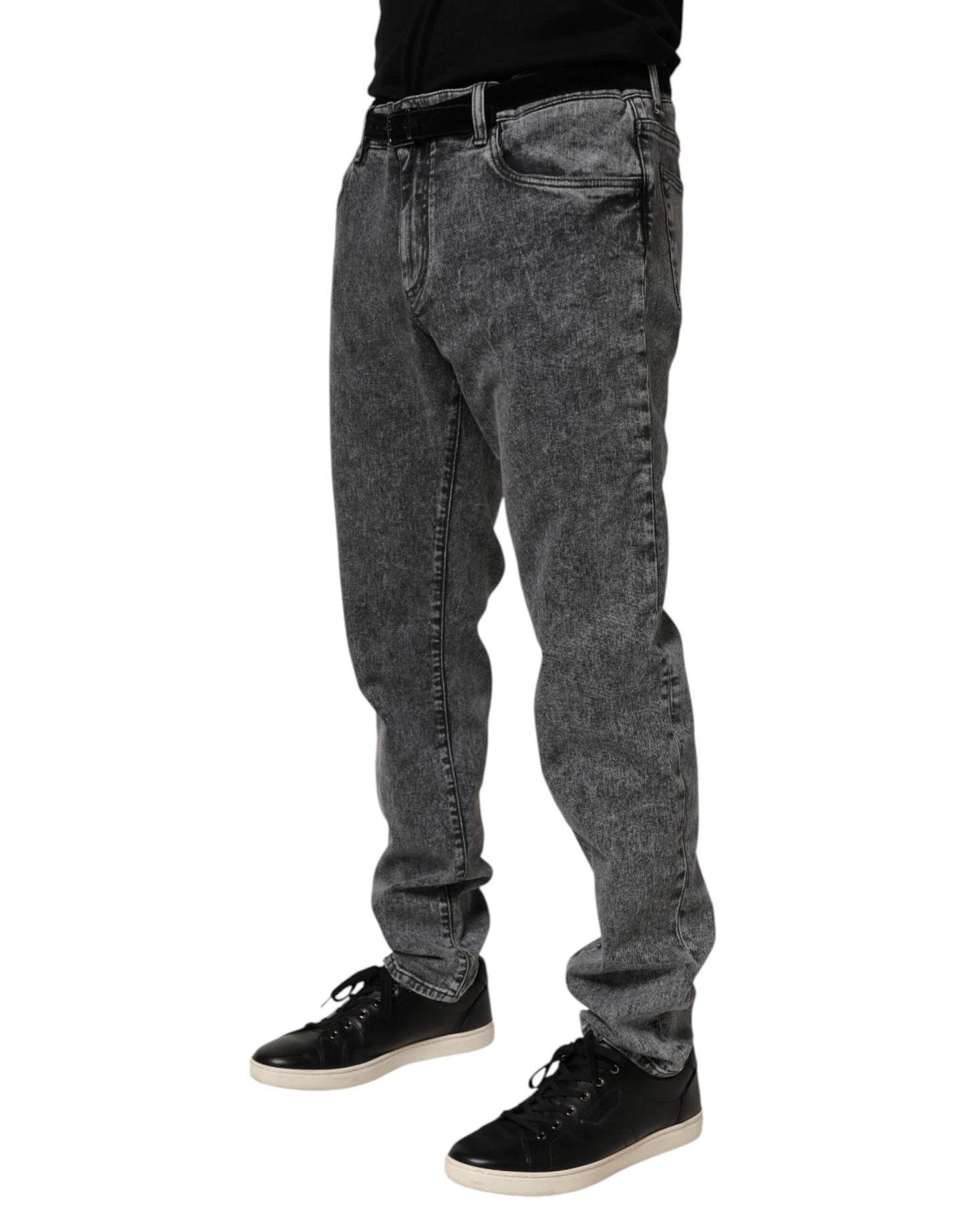 Vaqueros ajustados de algodón gris Dolce & Gabbana