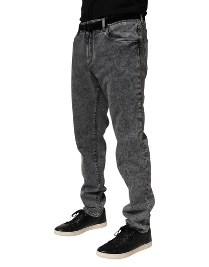 Vaqueros ajustados de algodón gris Dolce & Gabbana