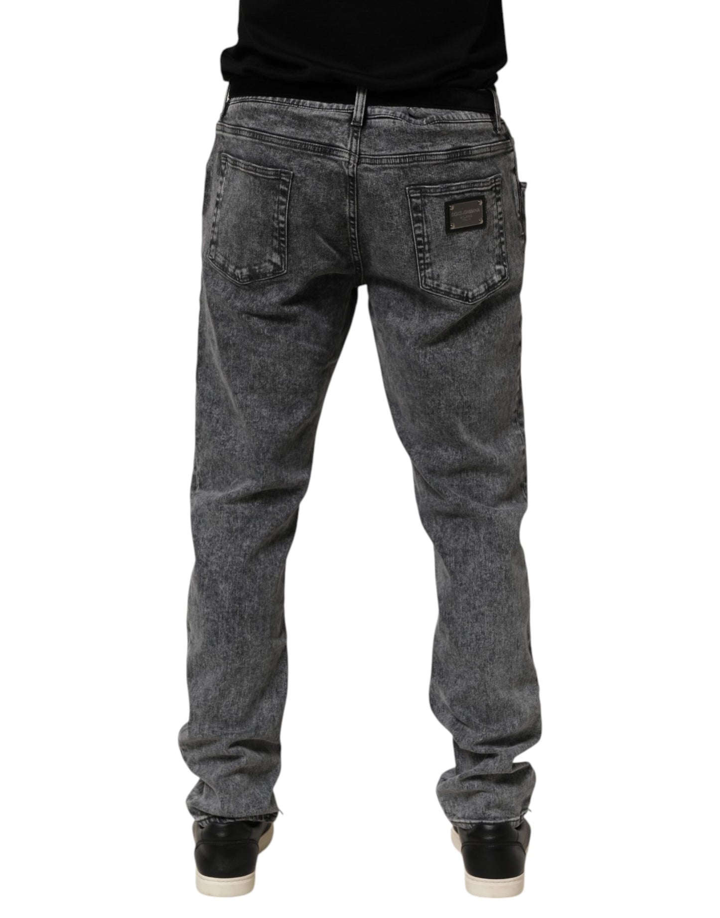 Vaqueros ajustados de algodón gris Dolce & Gabbana