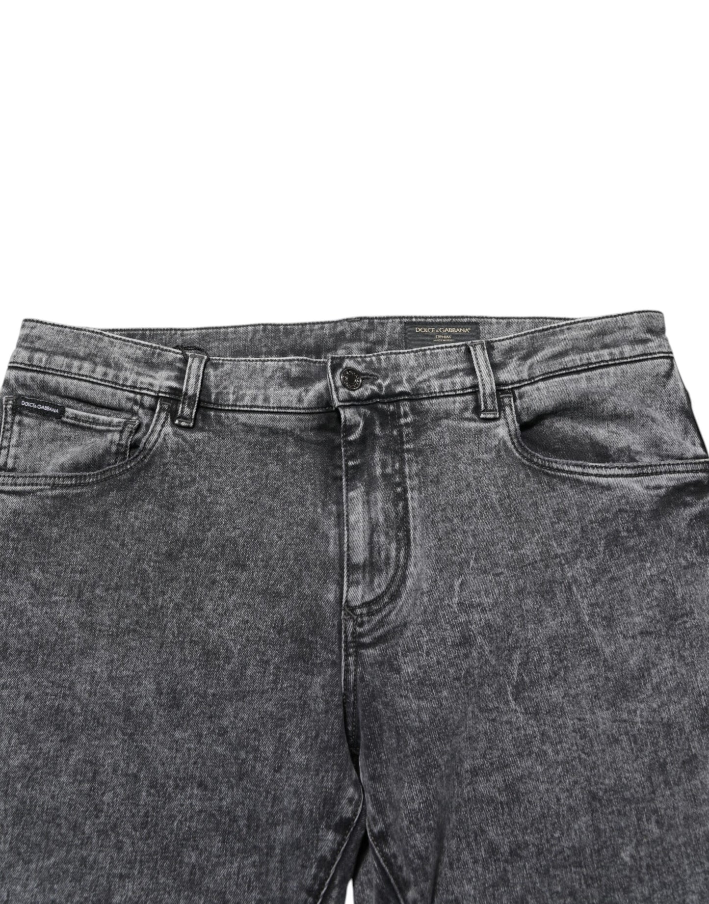 Vaqueros ajustados de algodón gris Dolce & Gabbana