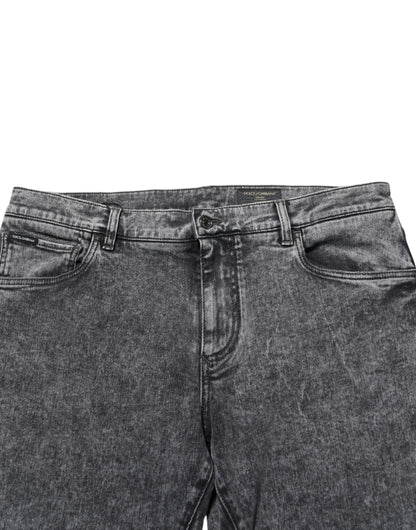 Vaqueros ajustados de algodón gris Dolce & Gabbana