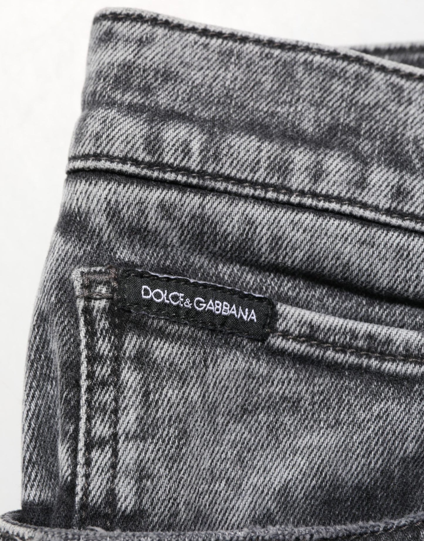 Vaqueros ajustados de algodón gris Dolce & Gabbana