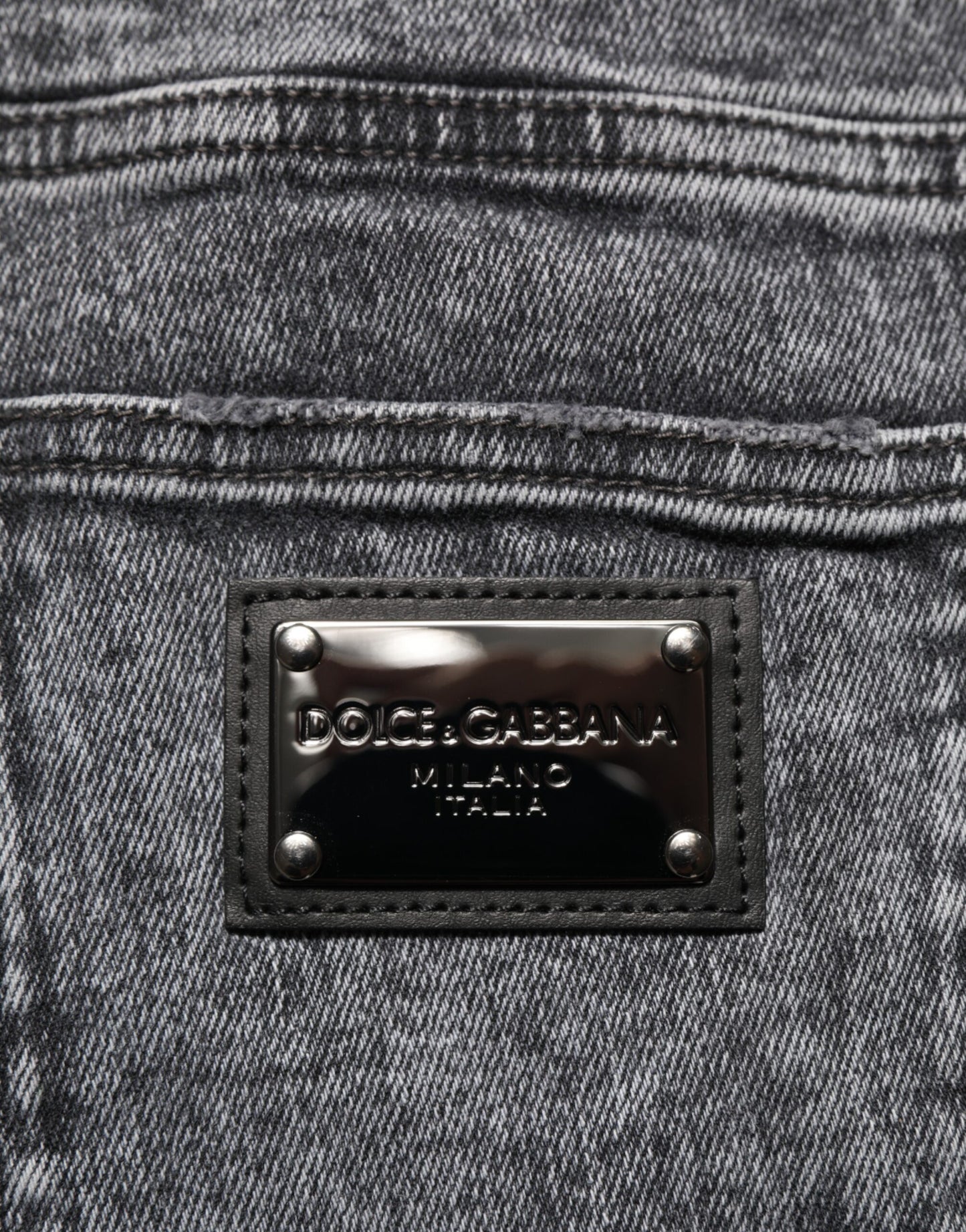 Vaqueros ajustados de algodón gris Dolce & Gabbana