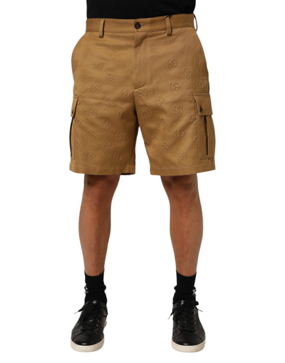 Shorts Cargo Bermudes Dolce & Gabbana Marron Coton Stretch Logo