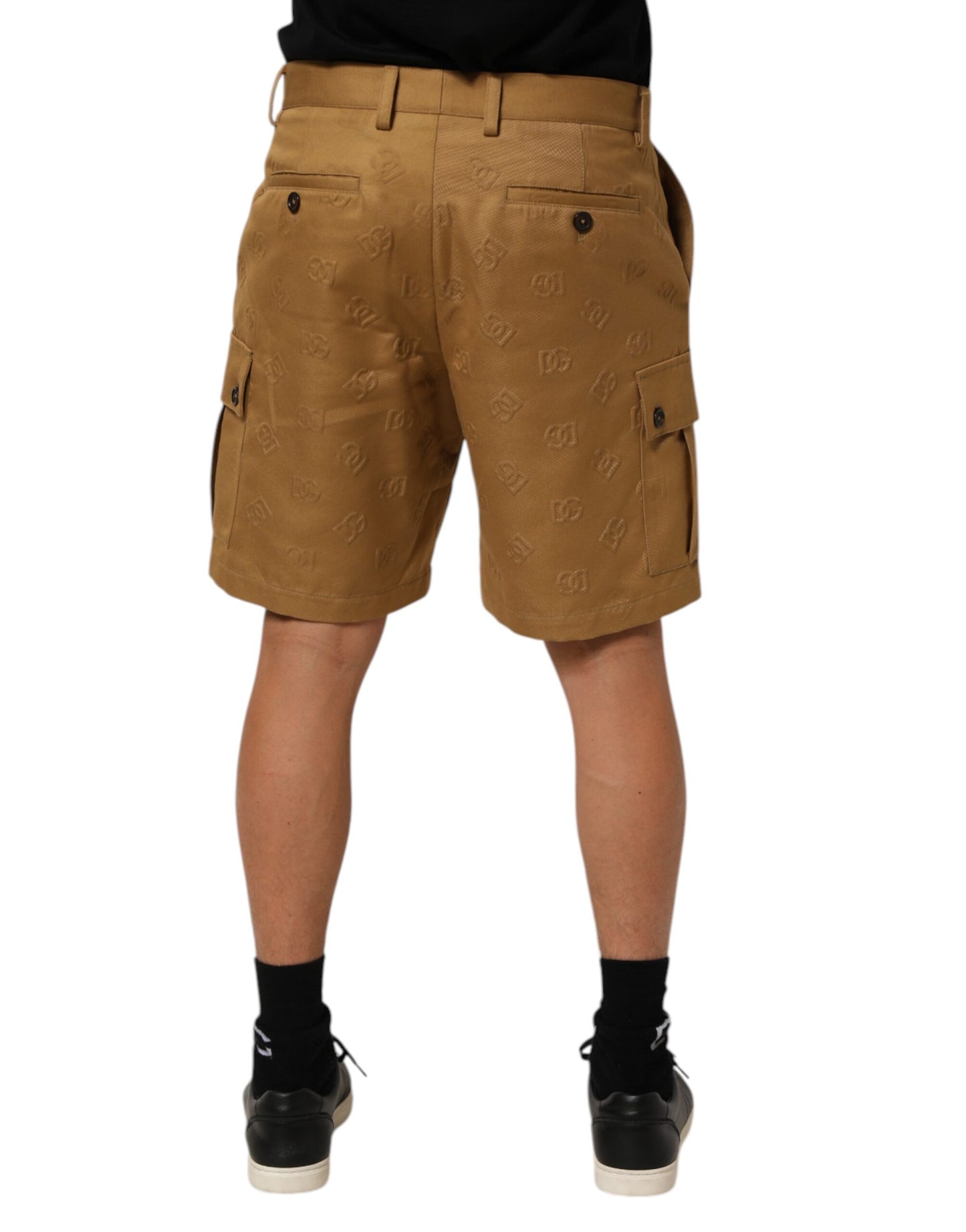 Shorts Cargo Bermudes Dolce & Gabbana Marron Coton Stretch Logo