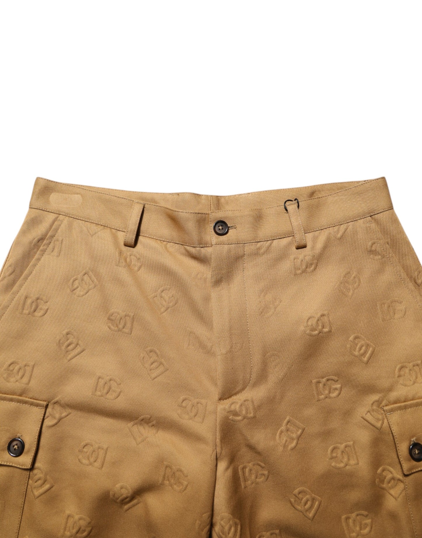 Shorts Cargo Bermudes Dolce & Gabbana Marron Coton Stretch Logo