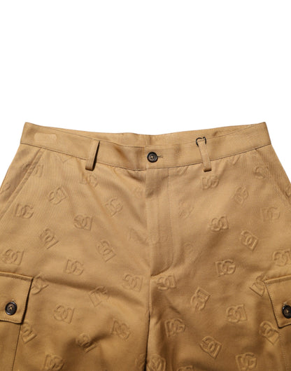 Shorts Cargo Bermudes Dolce & Gabbana Marron Coton Stretch Logo