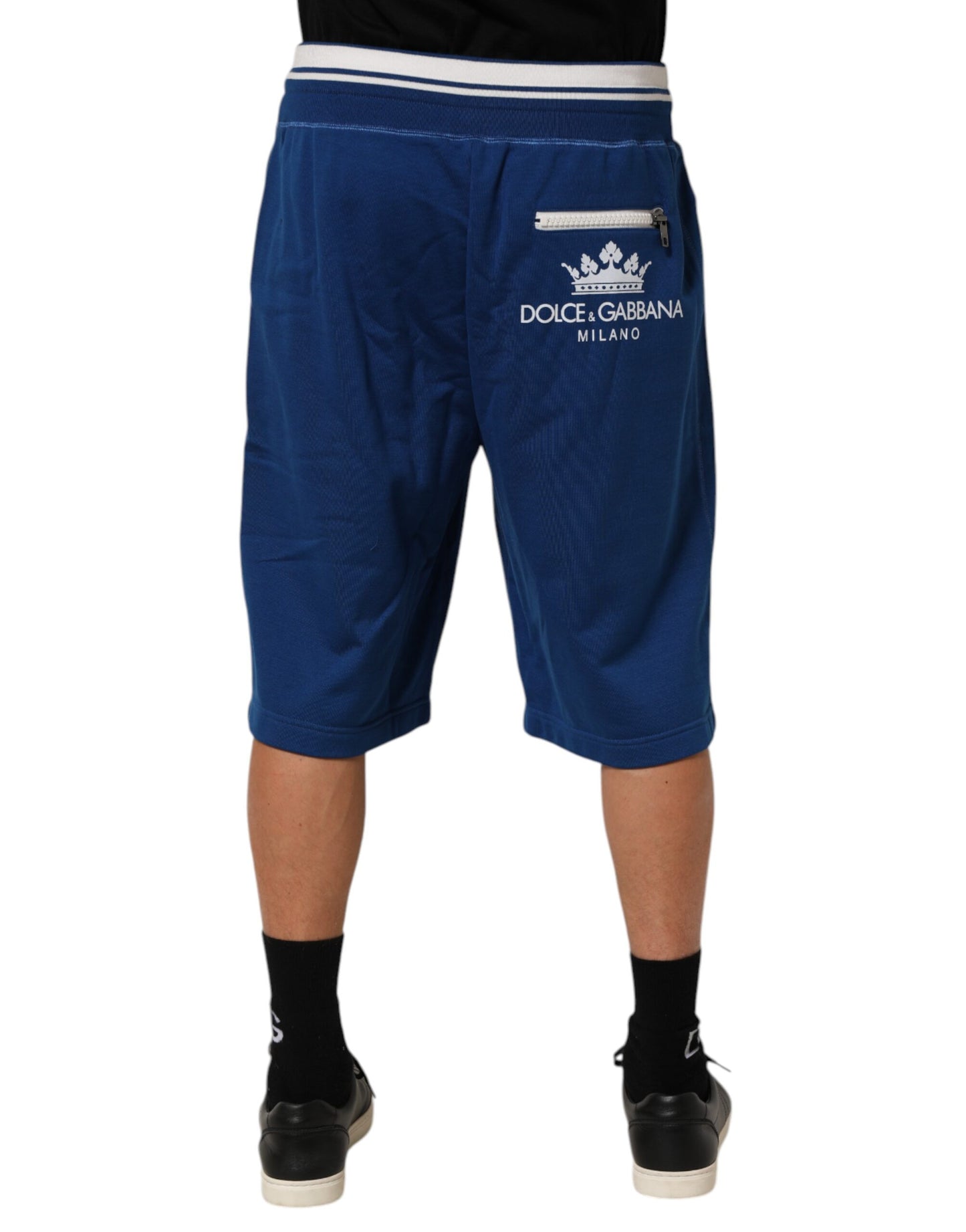 Pantalones cortos tipo bermuda de mezcla de algodón azul de Dolce & Gabbana