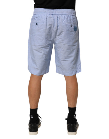 Short Bermuda Dolce & Gabbana Light Blue en Lin Taille Mi-Haute pour Homme