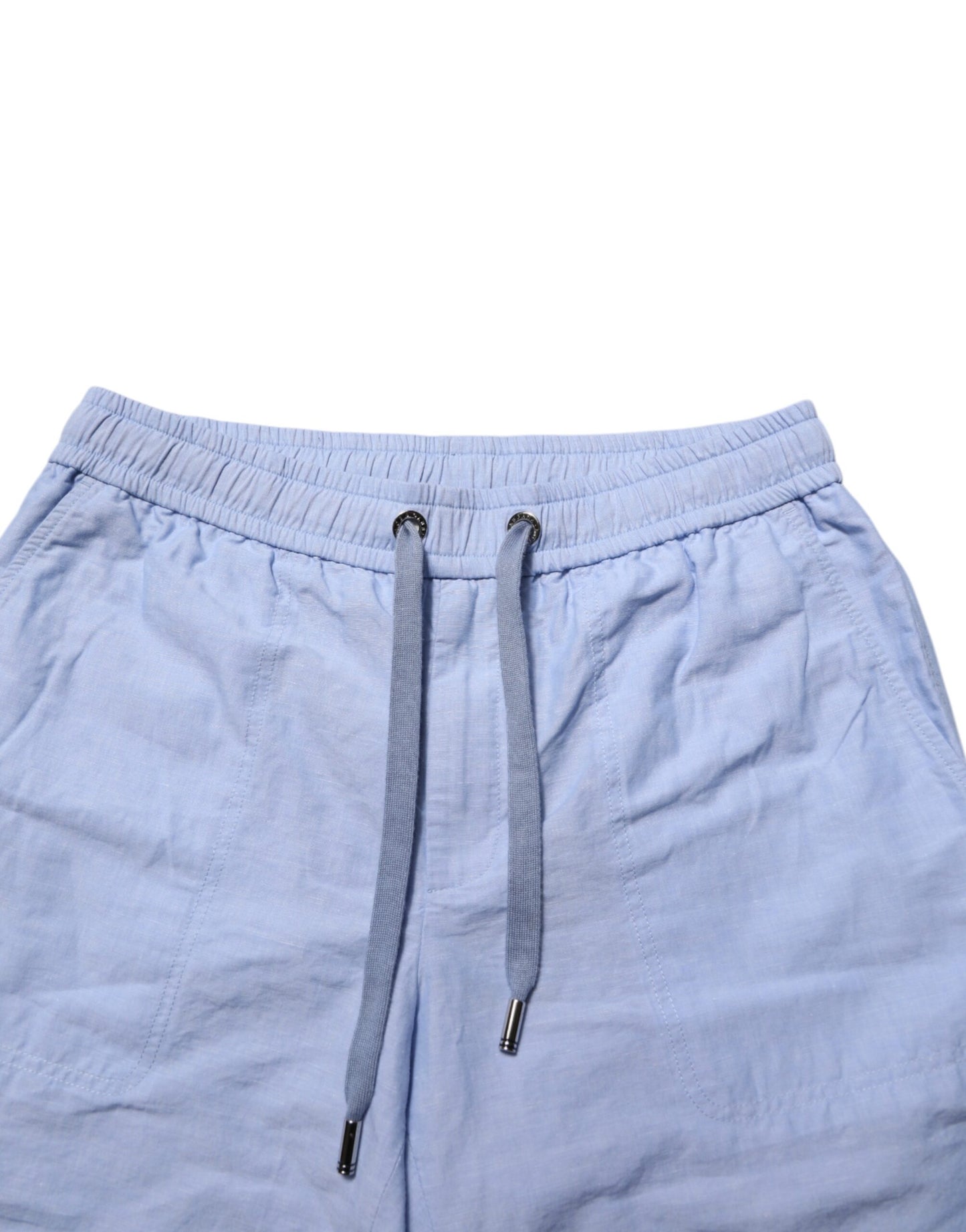 Short Bermuda Dolce & Gabbana Light Blue en Lin Taille Mi-Haute pour Homme