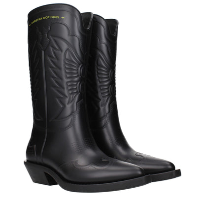 Christian Dior Black Cotton Boots