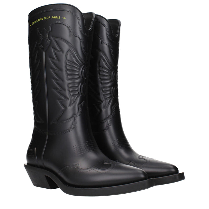 Christian Dior Black Cotton Boots