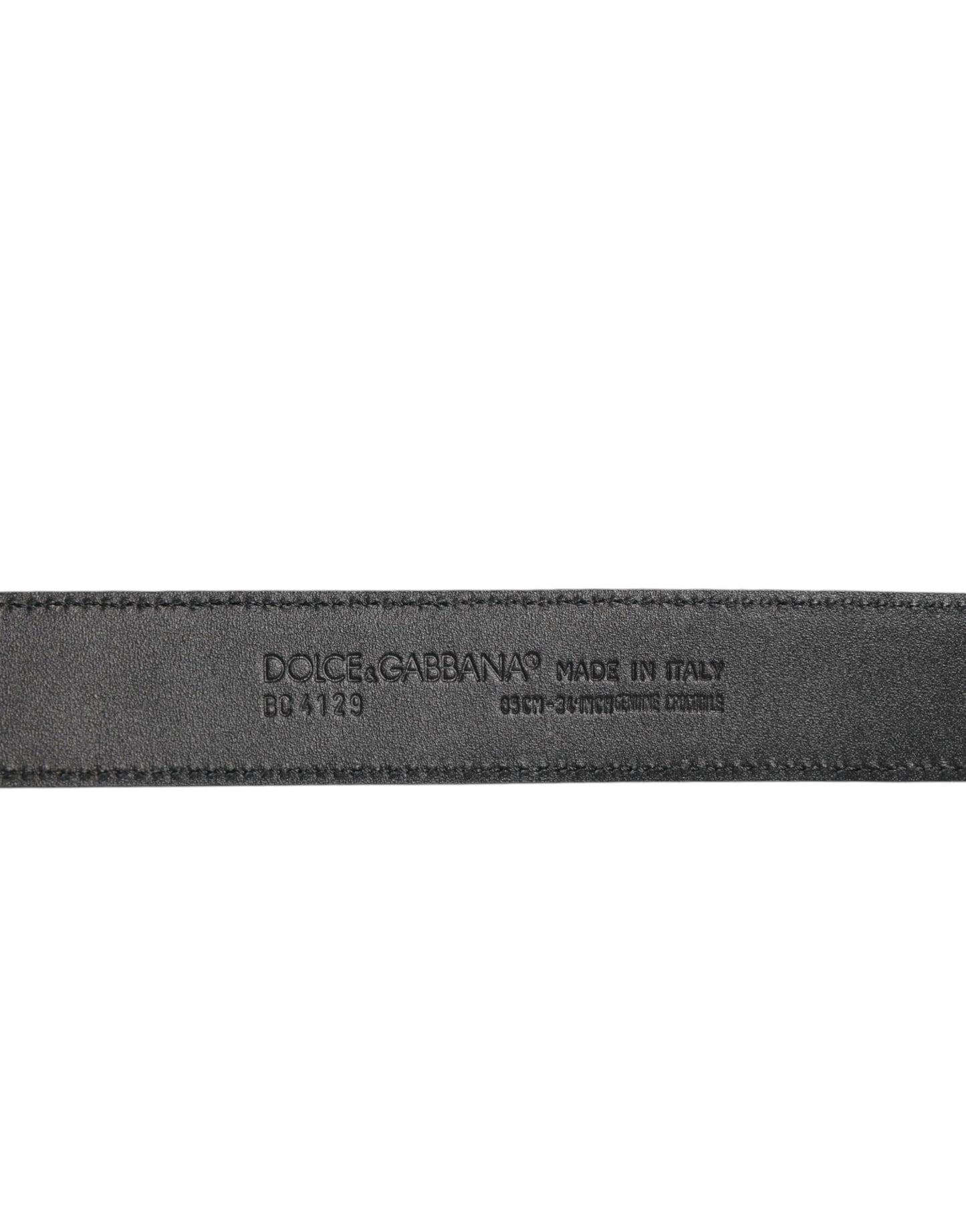 Ceinture Dolce & Gabbana en cuir exotique noir avec boucle à logo métallique