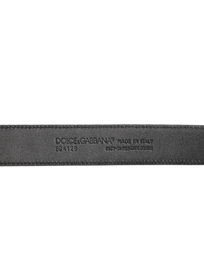 Ceinture Dolce & Gabbana en cuir exotique noir avec boucle à logo métallique