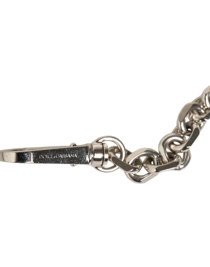 Dolce & Gabbana Black Leather Pearl Chain Bag Accessory Shoulder Strap