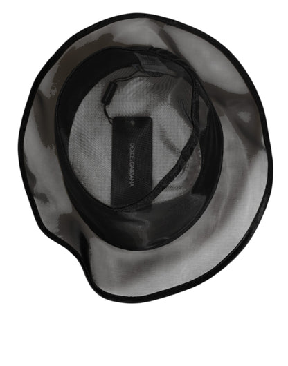 Gorra de pescador de malla de seda negra Dolce & Gabbana para hombre
