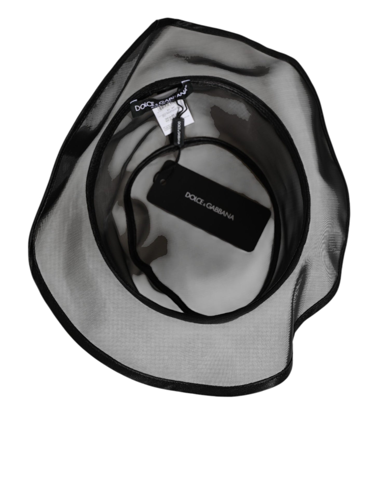 Gorra de pescador de malla de seda negra Dolce & Gabbana para hombre